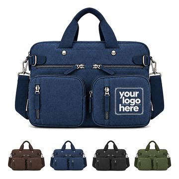 Convertible Canvas Laptop Bag With Backpack Straps
