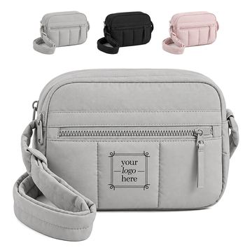 Two-Compartment Nylon Crossbody Purse