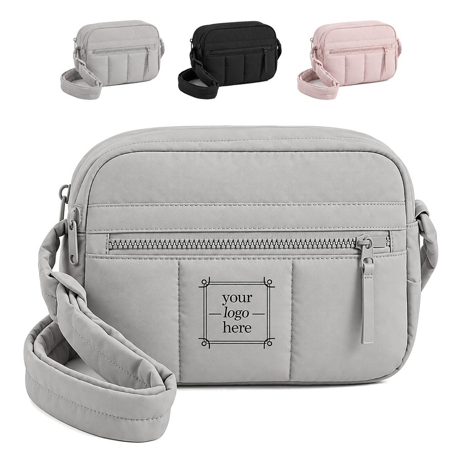 Two-Compartment Nylon Crossbody Purse