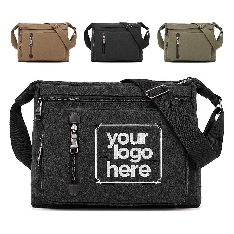 Rectangular Canvas Messenger Bag