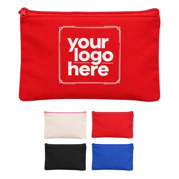 Rectangular Cotton Canvas Cosmetic Pouch