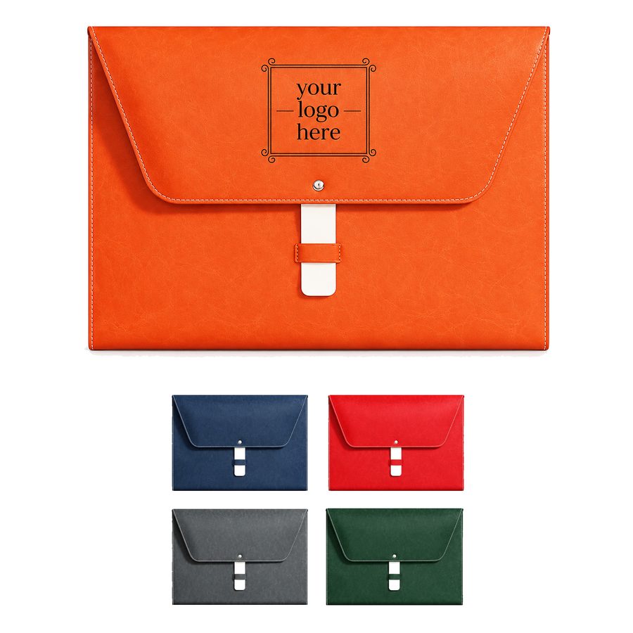 Leather Document Envelope With Keeper Loop