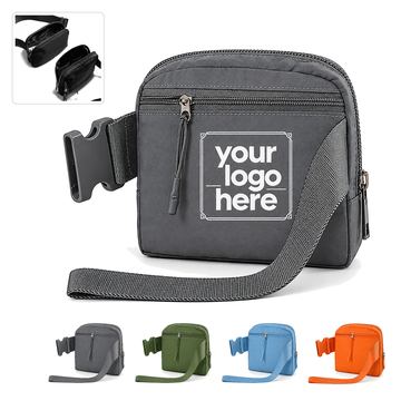 Compact Polyester Waist Bag With Interior Mesh Pocket