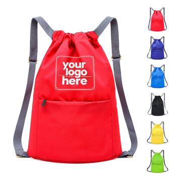 Gusseted Drawstring Backpack With Adjustable Shoulder Straps