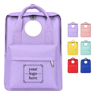 Rectangular Nylon Laptop Backpack