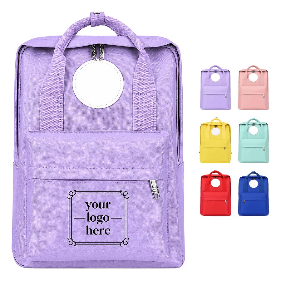 Rectangular Nylon Laptop Backpack