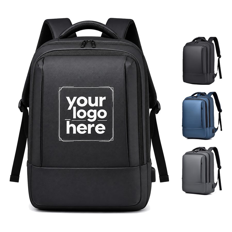 Rectangular Laptop Backpack With Interior Organizer Pockets