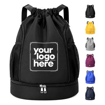 Drawstring Backpack With Separate Bottom Compartment