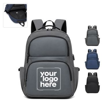 Recycled Laptop Backpack With Retaining Strap