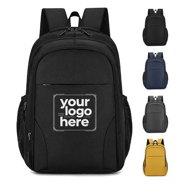 Polyester Backpack With Front And Side Pockets