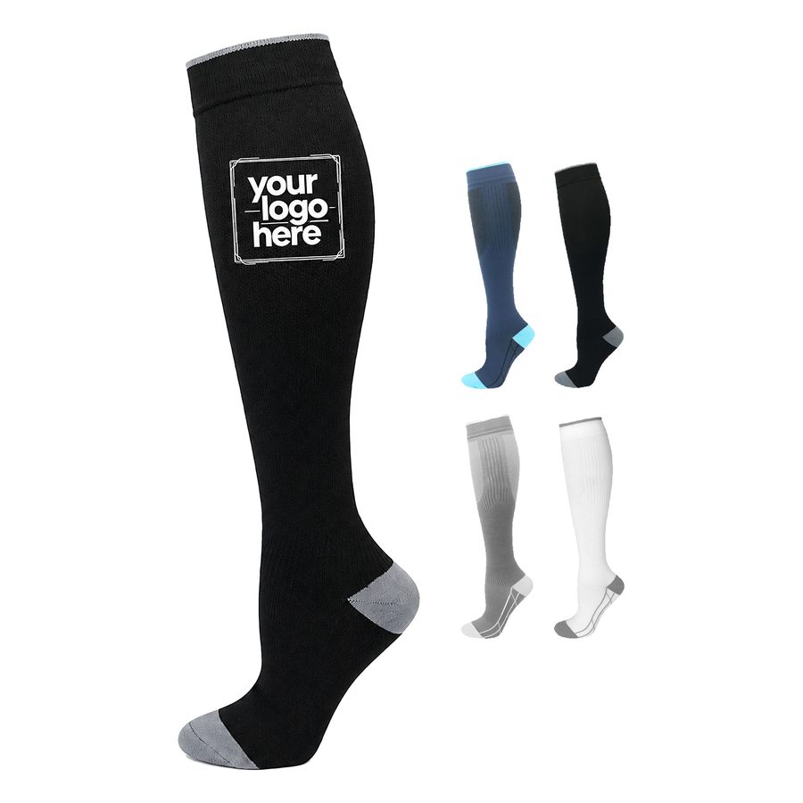 Nylon Compression Sock With Zoned Knitting