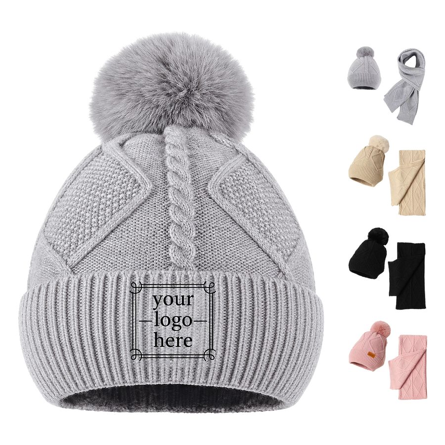 Cable-Knit Beanie, Scarf And Touchscreen Glove Set