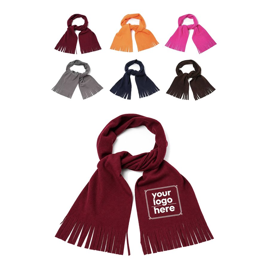 Fringed Polyester Winter Scarf