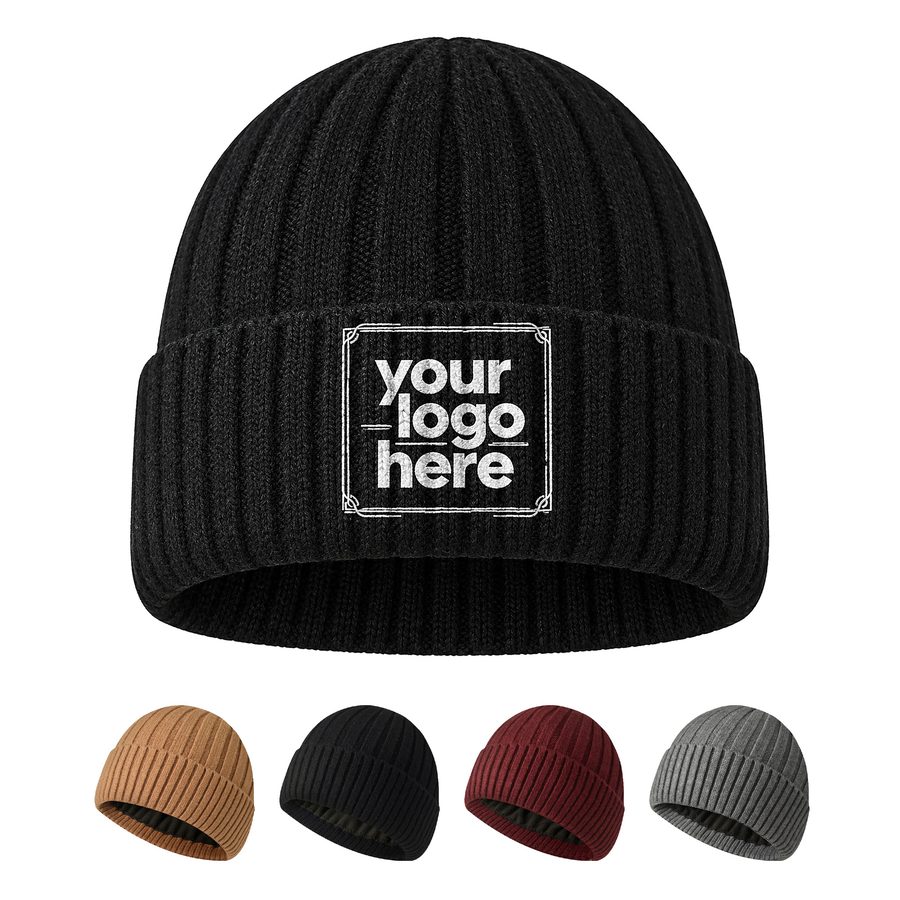 Plush-Lined Ribbed Beanie