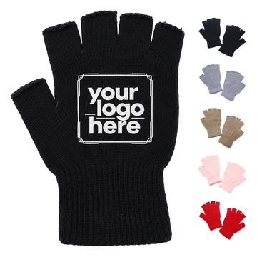 Ribbed-Cuff Fingerless Knit Glove