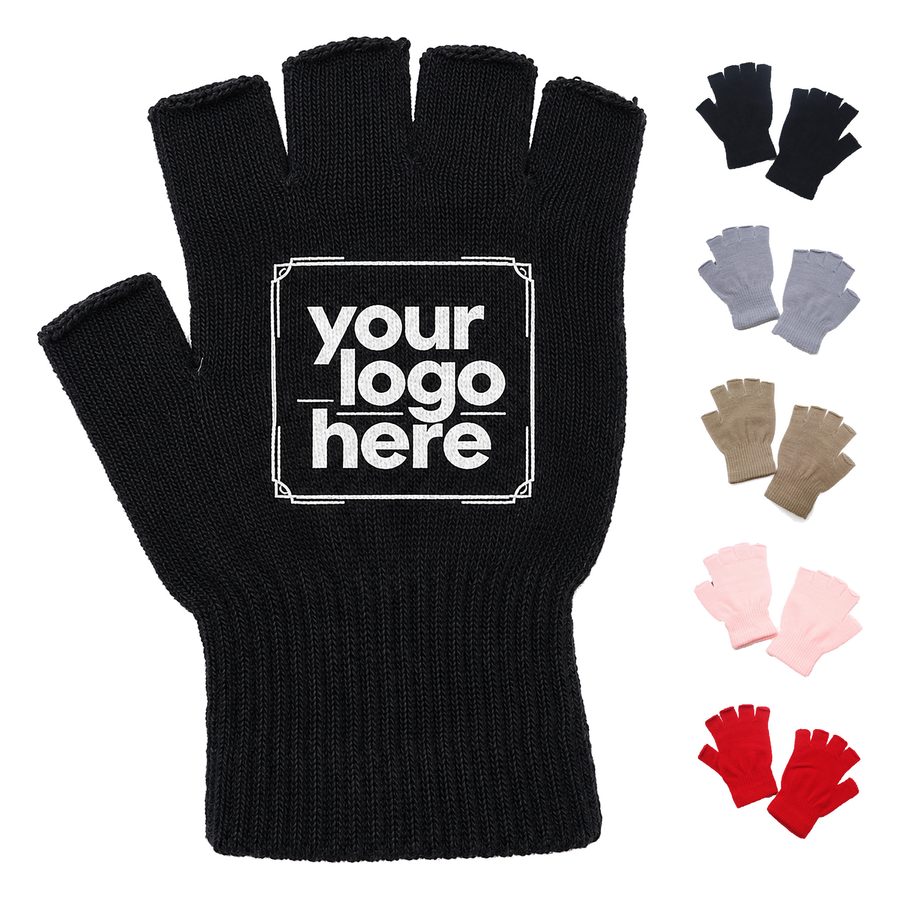 Ribbed-Cuff Fingerless Knit Glove