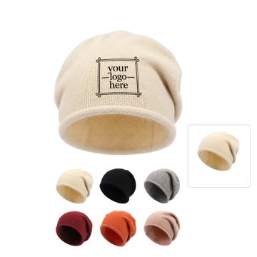 Slouchy Knit Beanie With A Fuzzy Interior