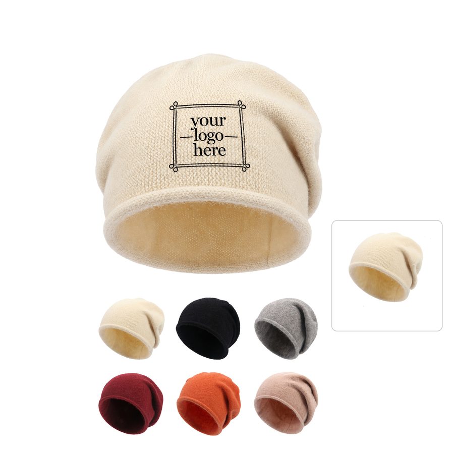Slouchy Knit Beanie With A Fuzzy Interior