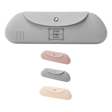 Curved-Flap Silicone Makeup Brush Case