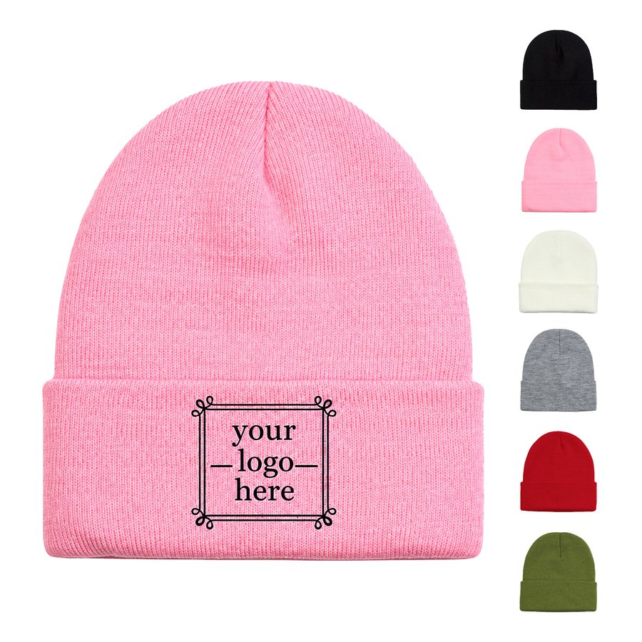 Fine-Knit Beanie With Wide Folded Cuff