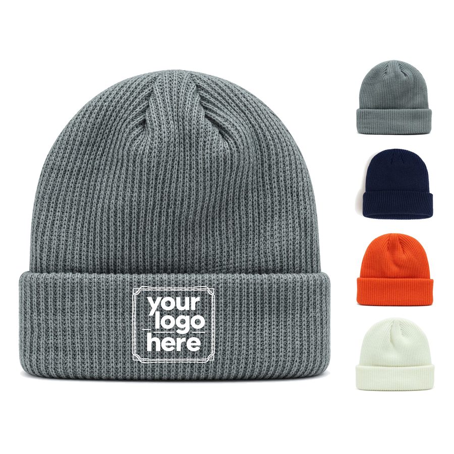 Ribbed Beanie With Fold-Over Cuff And Shaped Crown