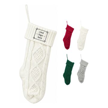 Cable-Knit Christmas Stocking With Fold-Over Cuff