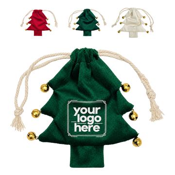 Christmas Gift Bag With Six Gold Bells