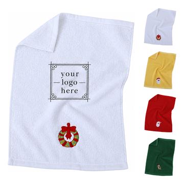 Christmas-Embroidered Cotton Hand Towel