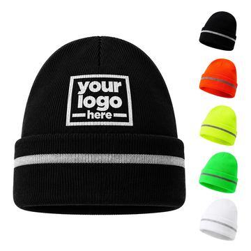 Cuffed Beanie With A Reflective Stripe
