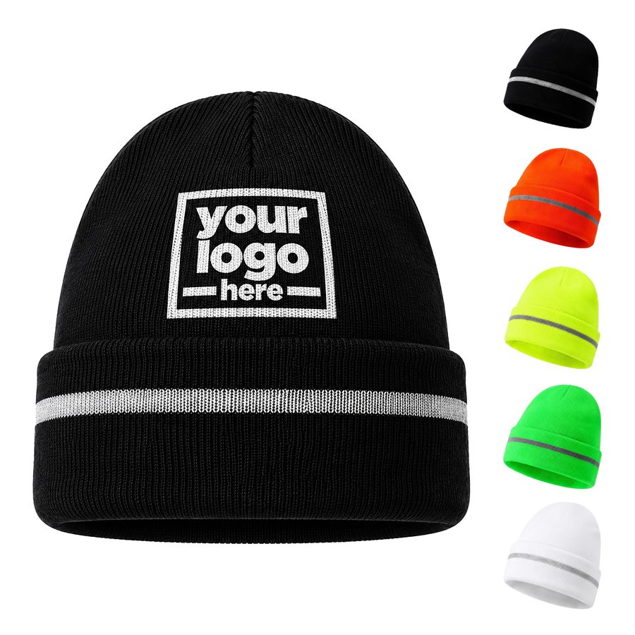 Cuffed Beanie With A Reflective Stripe
