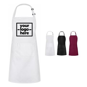Polyester Bib Apron With Divided Front Pocket