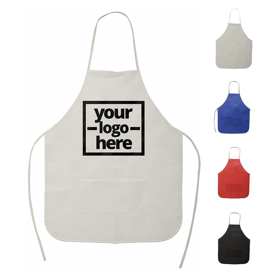 Adult Nonwoven Apron With Rounded Hem