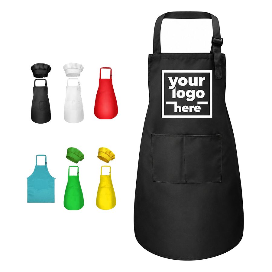 Children’s Twill Bib Apron And Chef Hat Set
