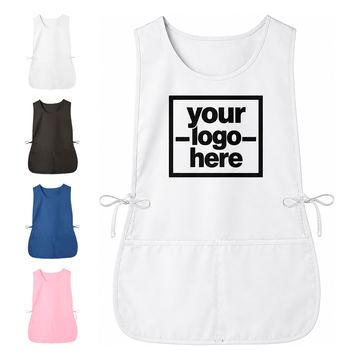 Sleeveless Smock Apron With Rounded Hem