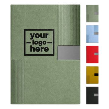Textured Hardcover Notebook With Rectangular Clasp