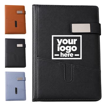 Lined Journal Notebook With Diagonal Front Pocket