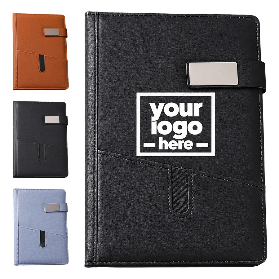 Lined Journal Notebook With Diagonal Front Pocket