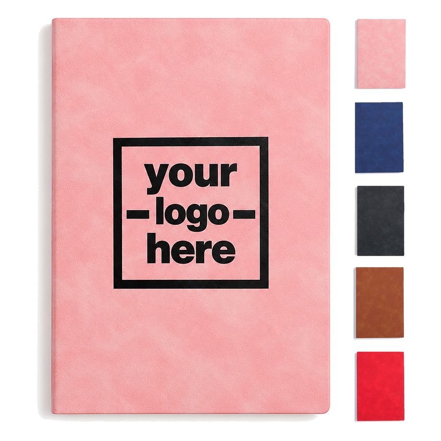 Suede-Look Notebook With Rounded Corners
