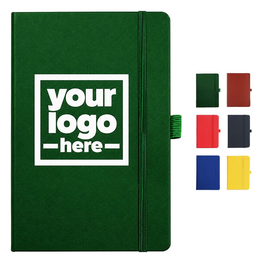 Bound Notebook With Elastic Band And Ribbon Bookmark