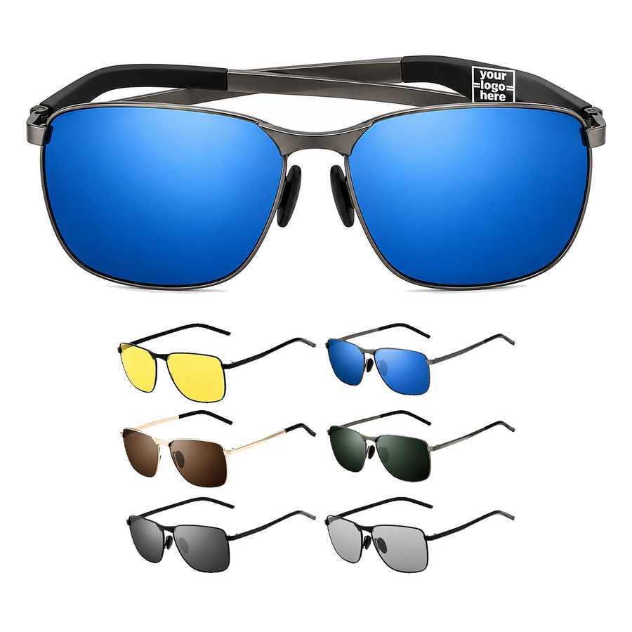 Thin Metal Full-Rim Sunglasses