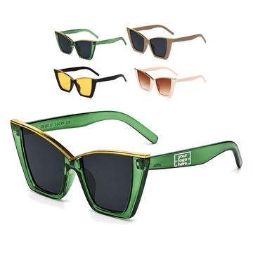 Upswept Sunglasses With Metal Trim