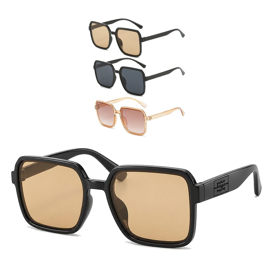Oversized Square Sunglasses With Hinged Temples