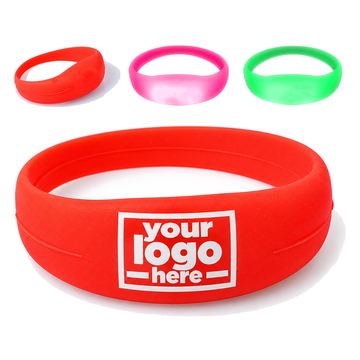 Sound-Reactive Silicone Wristband With Wide Light Panel