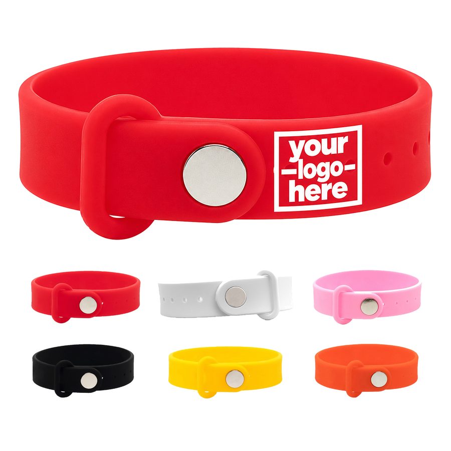 Adjustable Sports Wristband With Metal Snap