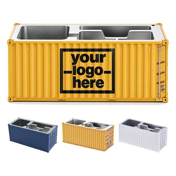 Shipping-Container-Shaped Desktop Stationery Organizer