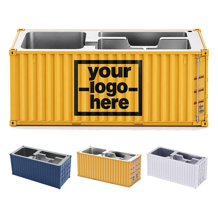 Shipping-Container-Shaped Desktop Stationery Organizer