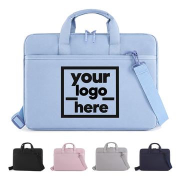 Slim Laptop Briefcase With Rear Luggage Strap