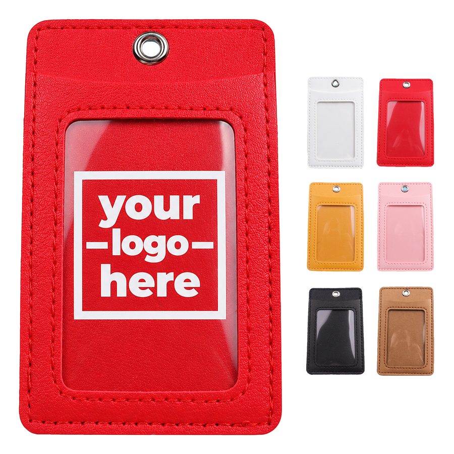 Stitched Badge Holder With Rear Pocket