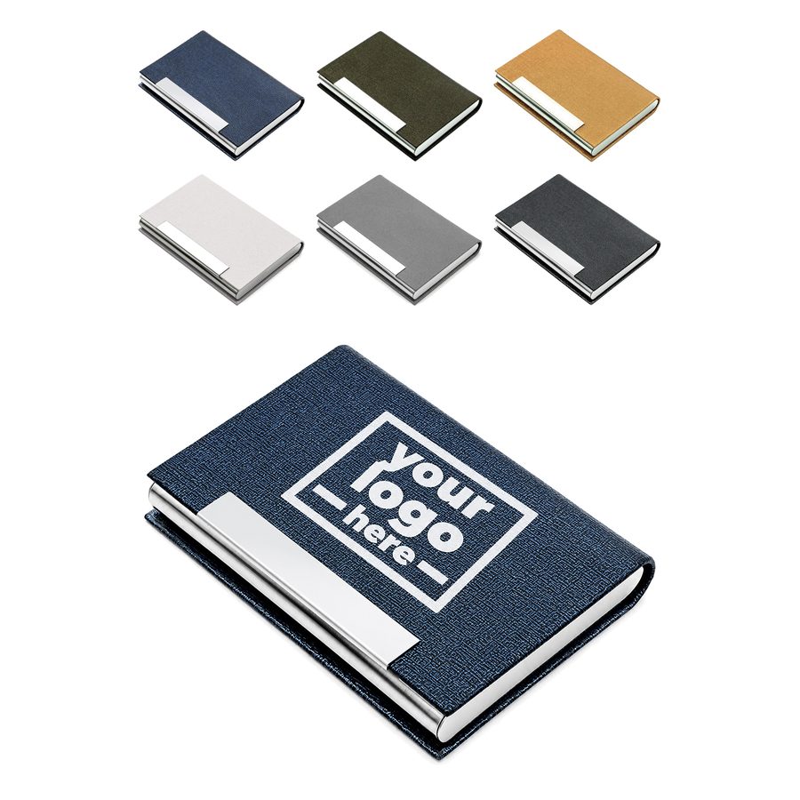 Flip-Cover Business Card Case With Metal Accent