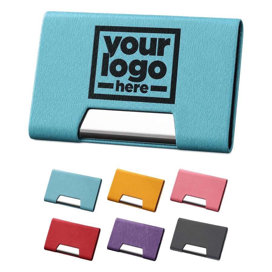 Textured Business Card Case With Hinged Flap